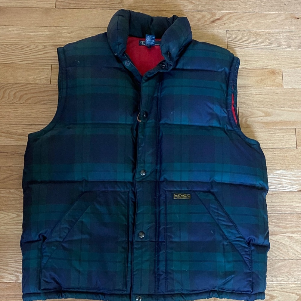 Polo Ralph Lauren Tartan Puffer Vest - Navy and Forest Green